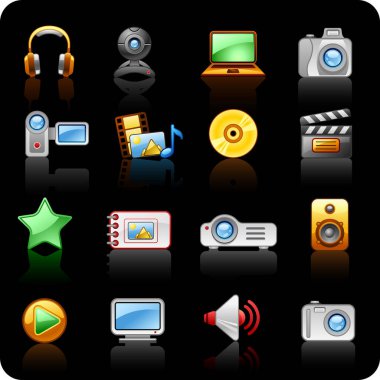 çokluortam kümesinin vektör illüstrasyonu