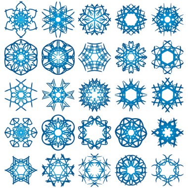 Vektör kar taneleri kümesi, vektör illüstrasyonu