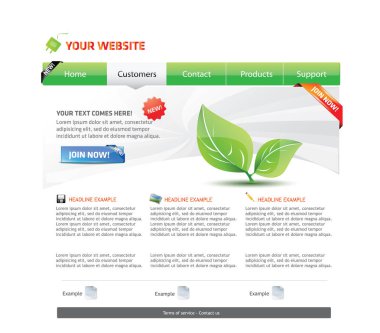 web sitesi şablon tasarımı düzenlenebilir vektör biçiminde