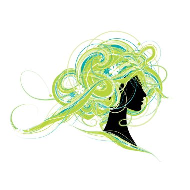 Kadın saçı olan soyut bir arkaplan