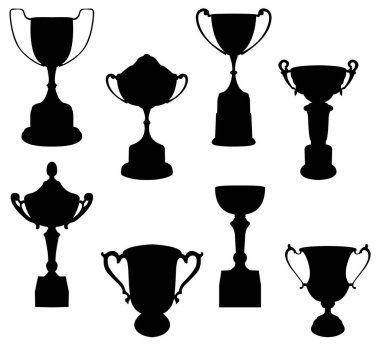 set of trophy icons, vector illustration clipart