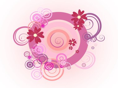 soyut çiçek arka kelebek ile