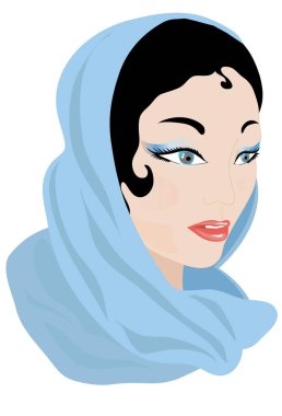 Güzel bir kadının portresi, vektör çizimi.