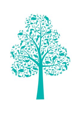 Ağaç simgesi. yeşil renk. izole vektör illüstrasyonu.