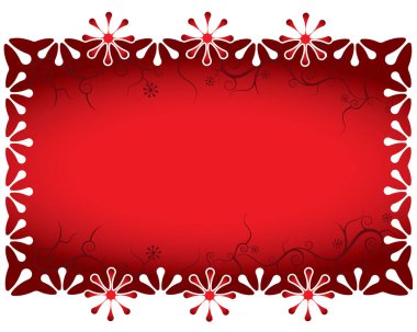 Beyaz çerçeveli kırmızı Noel afişi