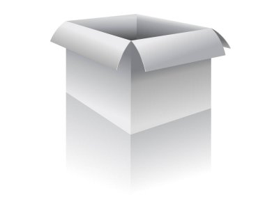 beyaz arkaplanda izole edilmiş karton kutu, vektör illüstrasyonu