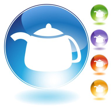 bir arkaplanda izole edilmiş çaydanlık web simgesi