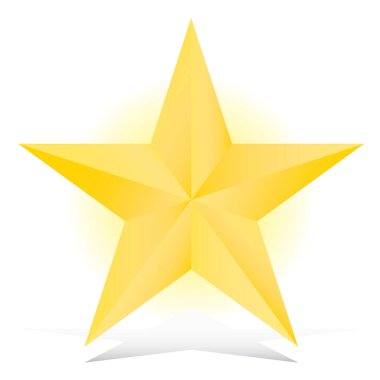 Beyaz arkaplanda altın yıldızın vektör çizimi