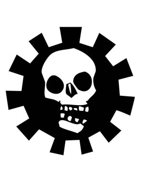 kafatası ve dişli simgesi