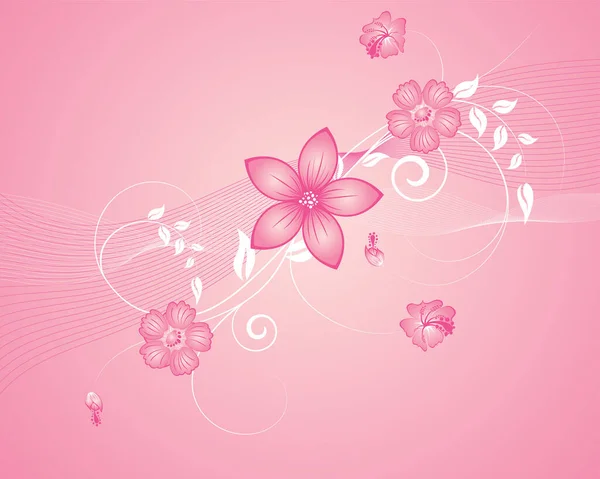 Bloemen Roze Achtergrond Vector Illustratie — Stockvector