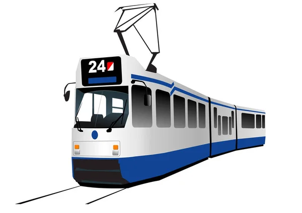 Illustration Vectorielle Tramway Sur Fond Blanc — Image vectorielle