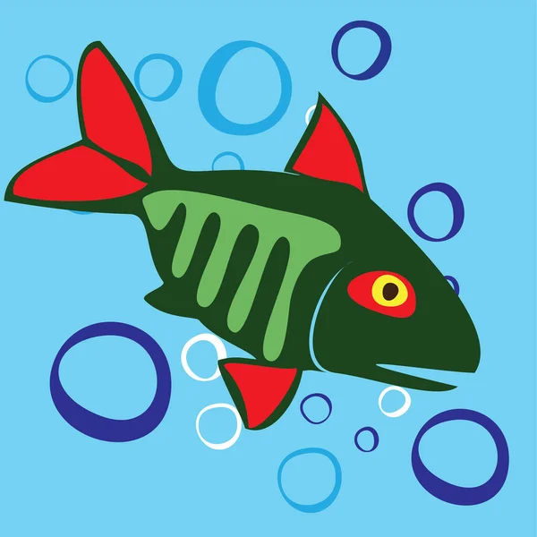 鱼的卡通矢量图解 — 图库矢量图片