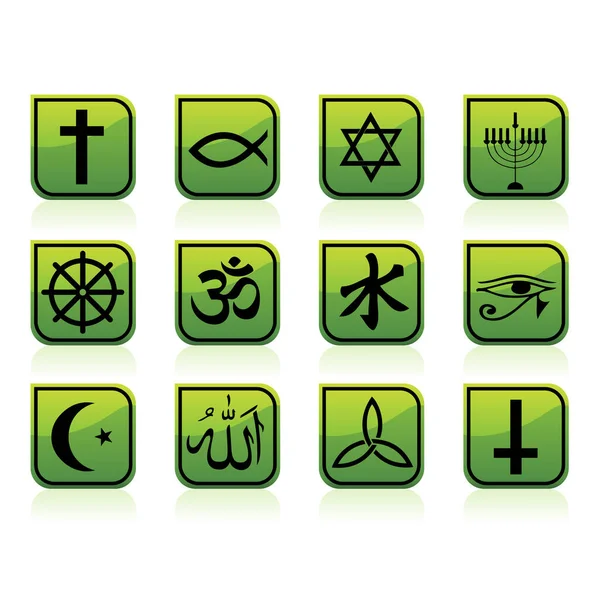 Wektorowa Ilustracja Ikon Religii — Wektor stockowy