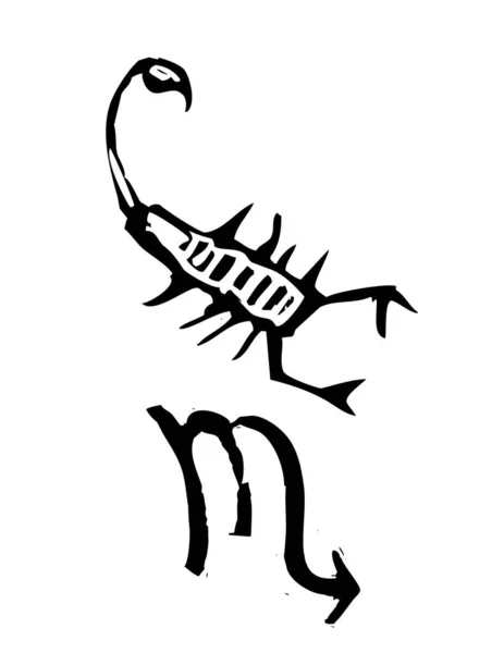 Segno Zodiacale Scorpione Segno Astrologico Illustrazione Vettoriale — Vettoriale Stock