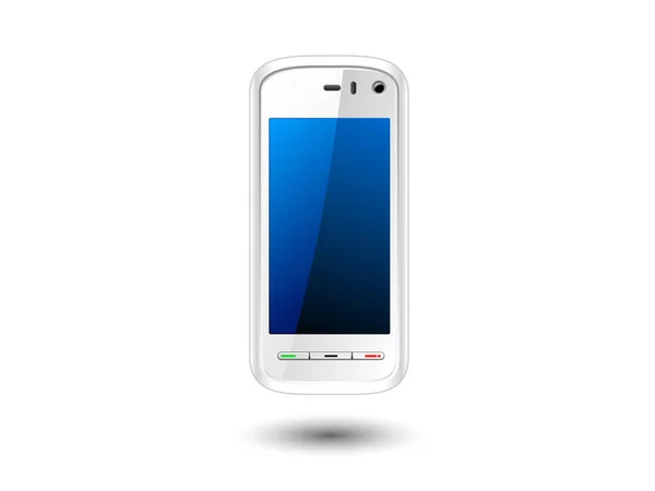 Téléphone Portable Bleu Avec Écran Blanc — Image vectorielle