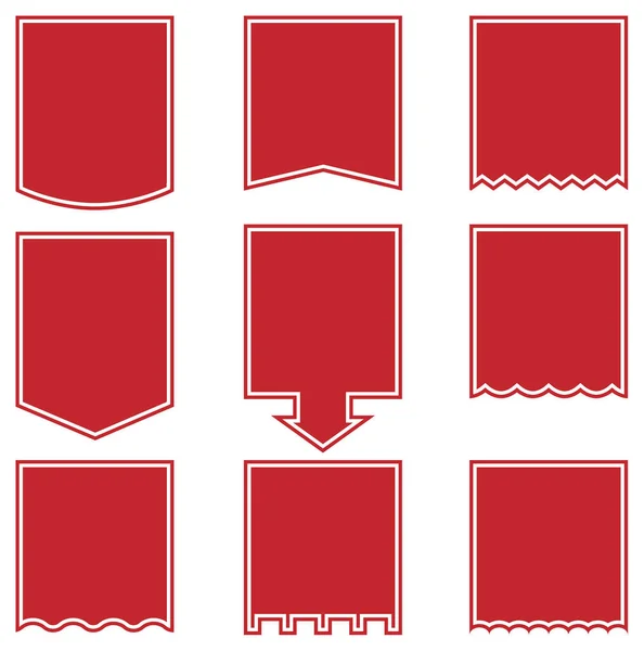 Jeu Étiquettes Rouges Illustration Vectorielle — Image vectorielle