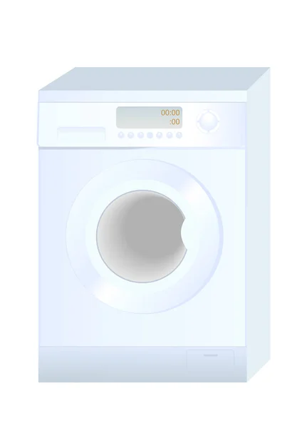Waschmaschine Isoliert Auf Weißem Hintergrund — Stockvektor