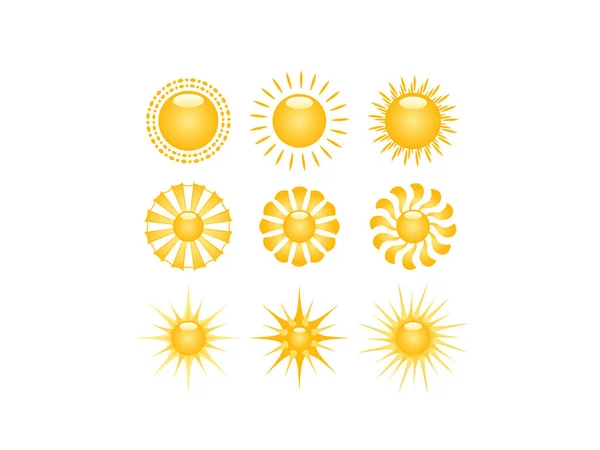 Vector Icon Set Sun — Stock Vector