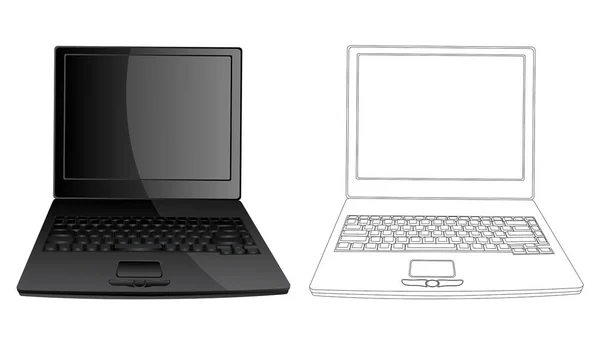 Dois Laptops Ilustração Vetorial — Vetor de Stock
