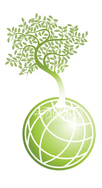 Иконка Эко Дерева Экологически Чистая Зеленая Концепция Векторная Иллюстрация — стоковый вектор