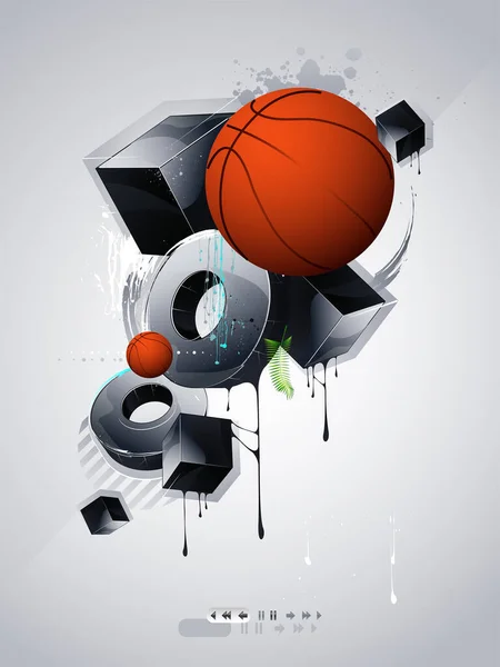 Basketbalové Pozadí Vektorové Ilustrace — Stockový vektor