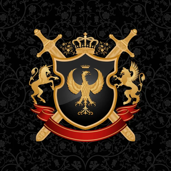 Королевская Корона Черном Фоне — стоковый вектор