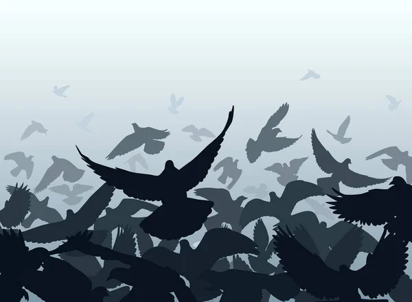 Sylwetki Ptaków Ilustracja Wektora — Wektor stockowy