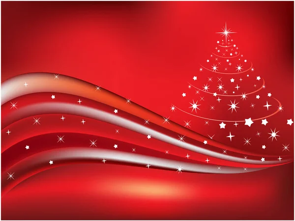 Elvont Háttér Piros Karácsonyfa — Stock Vector