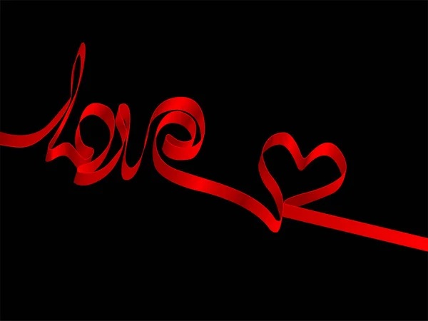 Love You Lettering Red Hearts Black Background Your Text — Vettoriale Stock