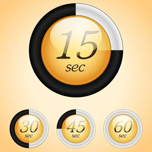 圆形按钮 带有秒数 矢量图解简单设计 — 图库矢量图片