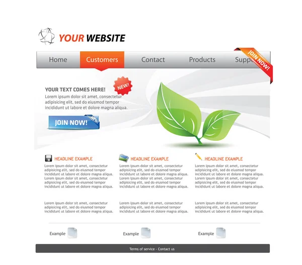 Diseño Moderno Del Sitio Web Con Vector Editable — Vector de stock