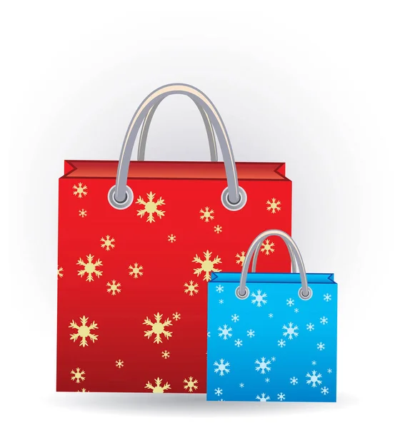 Bevásárló Táskák Karácsonyi Dekoráció Vektor Illusztráció — Stock Vector
