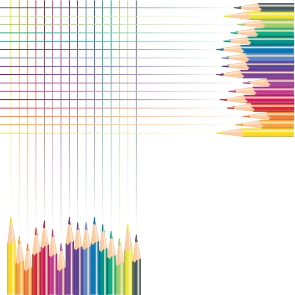 Abstract Background Colorful Lines Pencils — Stock Vector