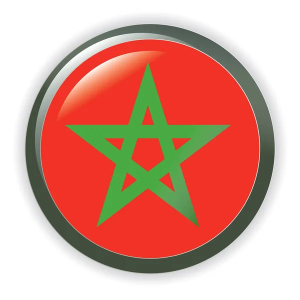 Marokkó Kerek Ikon Zászló — Stock Vector