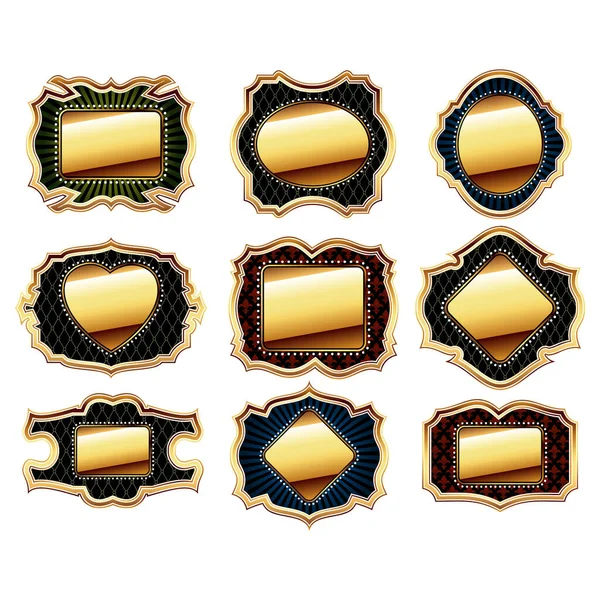 Gold Vintage Badges Collection — Stock Vector