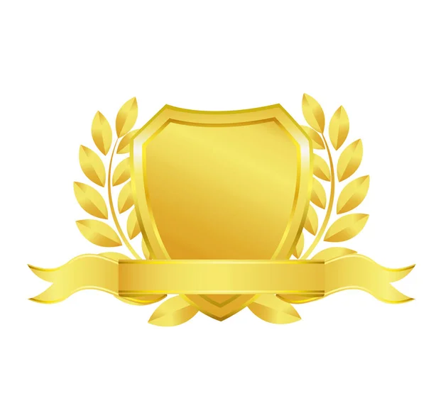 Medaglia Oro Icona Stile Cartone Animato Isolato Sfondo Bianco Simbolo — Vettoriale Stock