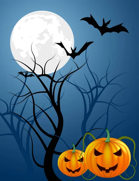 Halloween Háttér Denevérek Hold — Stock Vector
