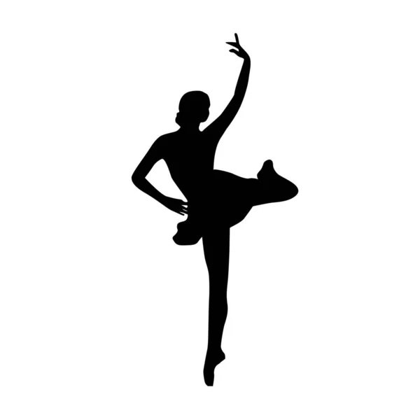 Silhouette Der Ballerina Vektor Illustration — Stockvektor