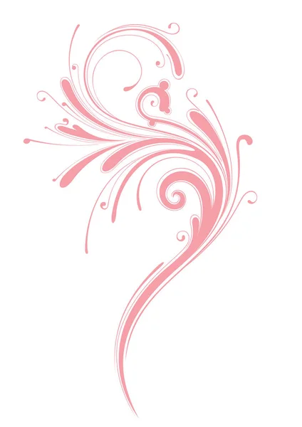 带粉红缎带的抽象花卉图案 — 图库矢量图片