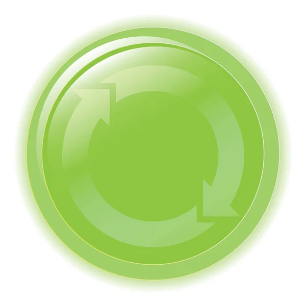 Ikona Recyklingu Przycisk Internetowy Białym Tle — Wektor stockowy