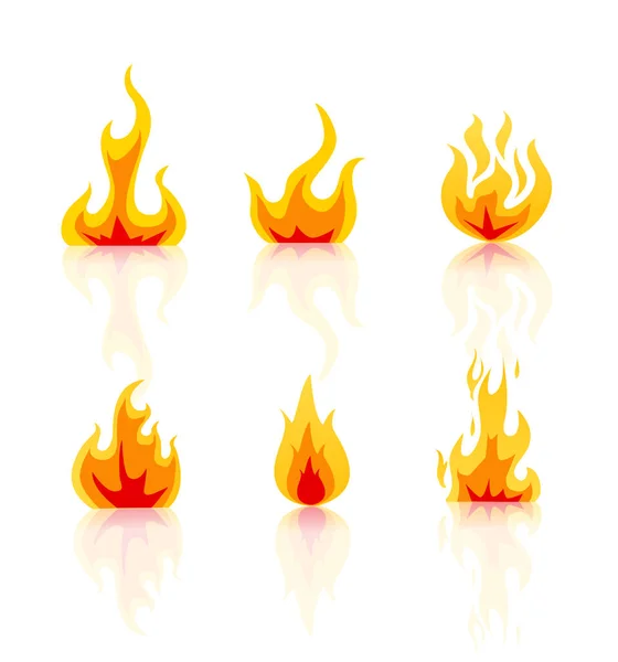 Tűz Ikonok — Stock Vector