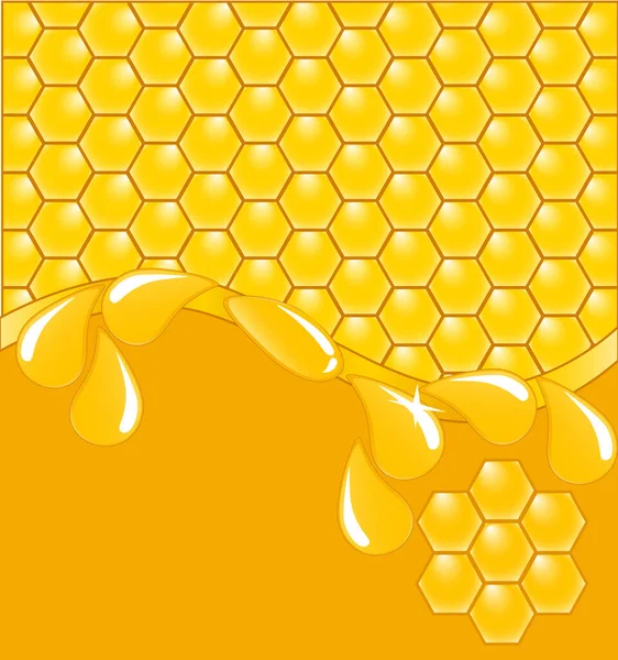抽象的な蜂蜜ハニカム 黄色に — ストックベクタ