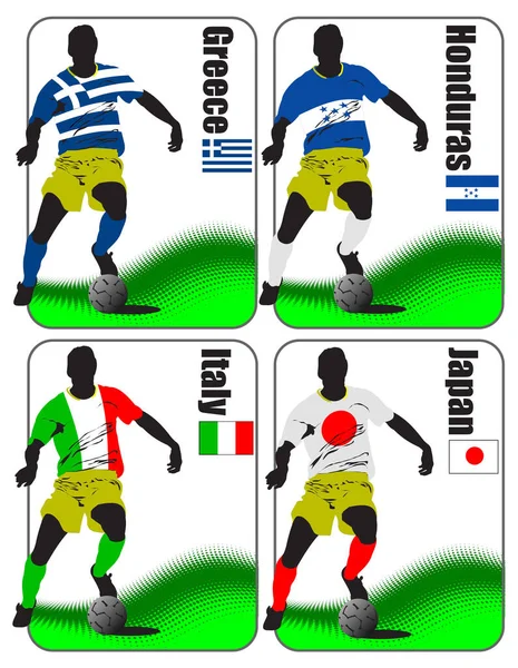 Footballeurs Action Illustration Vectorielle — Image vectorielle