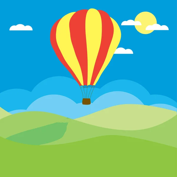 Air Balloons Flying Sky Vector Illustration — Stock Vector