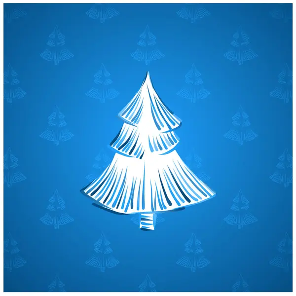 Vánoční Stromek Modrým Lukem — Stockový vektor