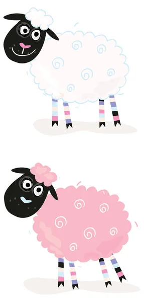 Σύνολο Διάνυσμα Αστεία Πρόβατα — Διανυσματικό Αρχείο