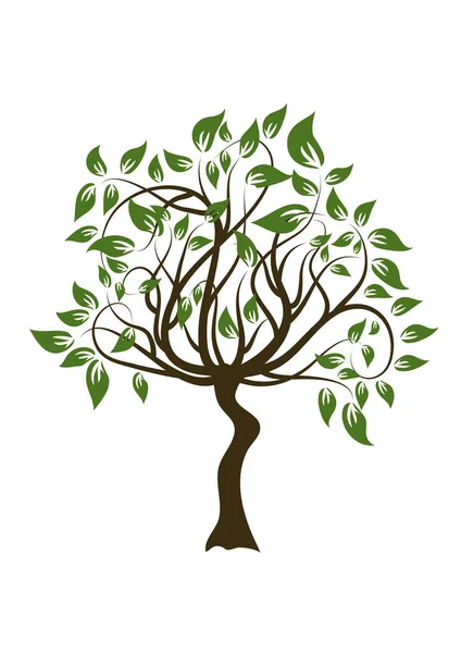 Árvore Logotipo Modelo Vetor Ícone Ilustração Design —  Vetores de Stock