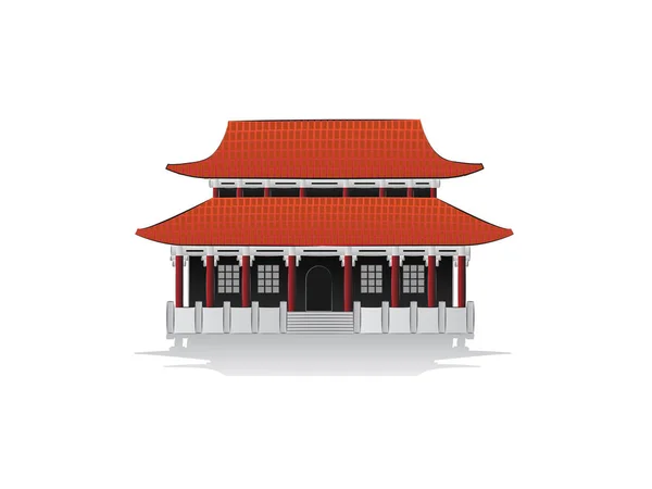 中国寺院のベクターイラスト — ストックベクタ