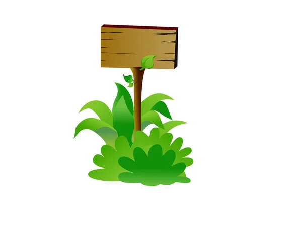 Drewniany Znak Wektor Ilustracja — Wektor stockowy