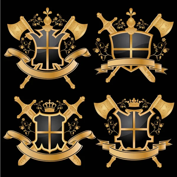 Набір Королівських Коронок Векторні Ілюстрації — стоковий вектор